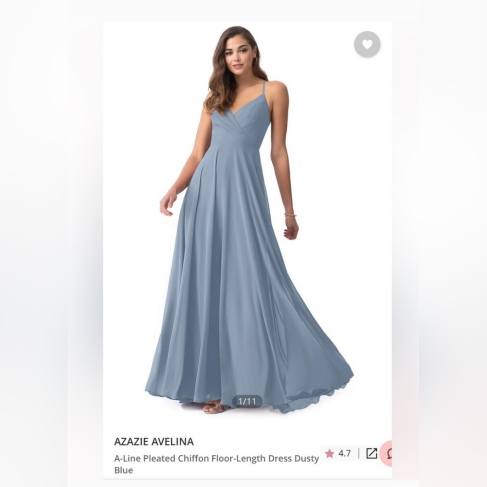 Azazie avelina bridesmaid dress in dusty blue